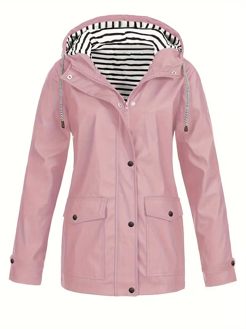 Waterproof Women's Rain Coat - Breathable Lightweight Jacket