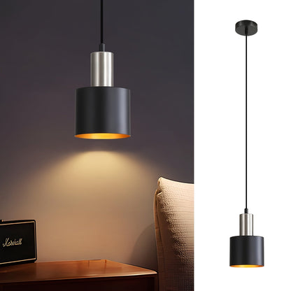 Edgy Metal Pendant Lighting | Black Gold Ceiling Lamp - VogeLuxe