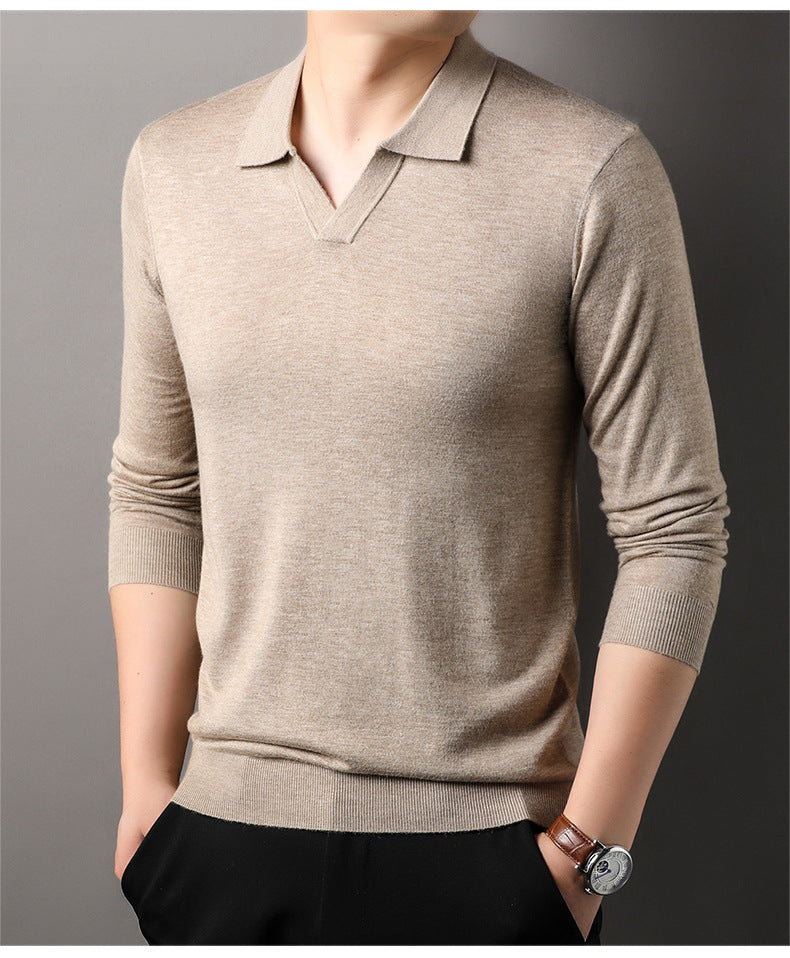 Classic Men's V-Neck Polo Shirt - VogeLuxe