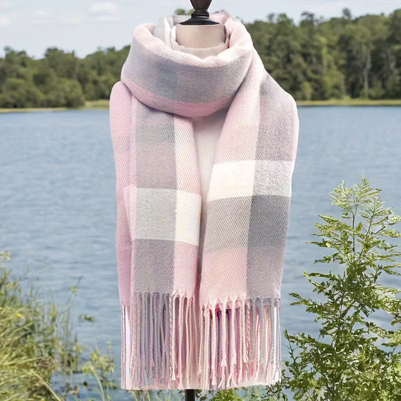 Warm Cozy Striped Winter Scarf