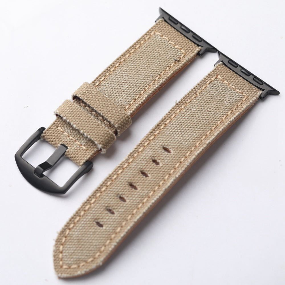 Premium Leather and Canvas Watch Band