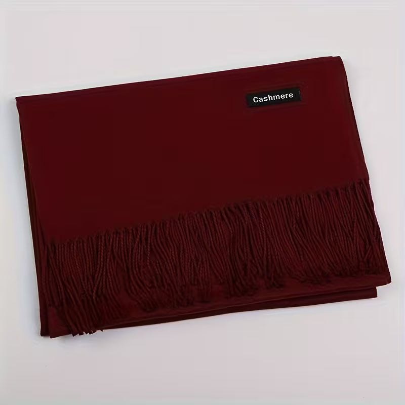 Cozy Plain Cashmere Feel Winter Scarf