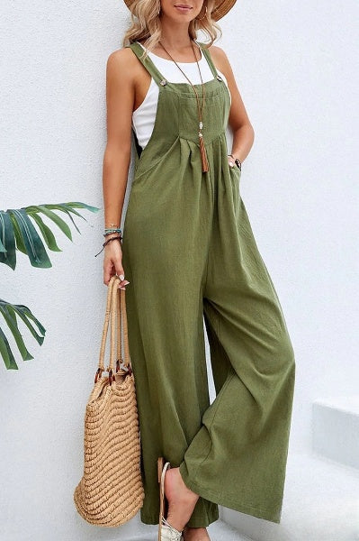 Relaxed Fit Linen Jumpsuit for Women