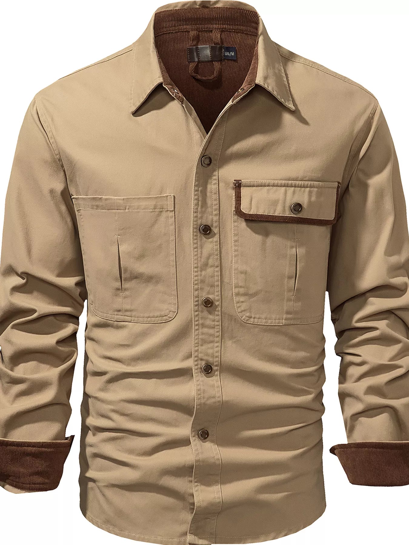 Relaxed Fit Mens Button Front Shirt
