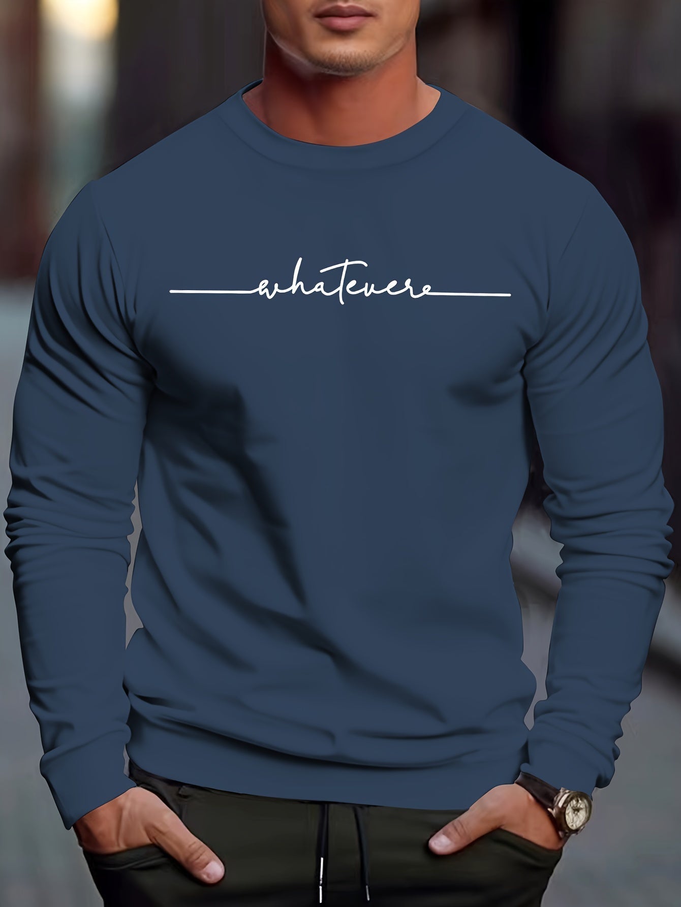 Relaxed Fit Mens Sweatshirt with Funny Graphic Print