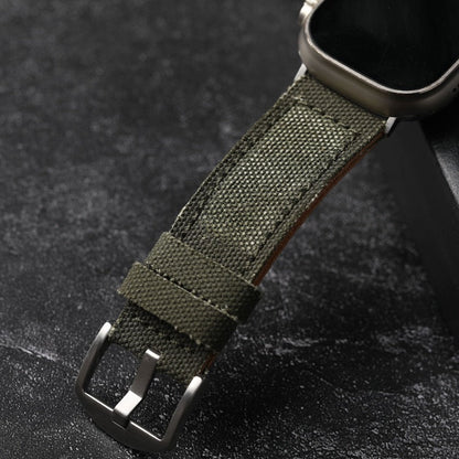 Premium Leather and Canvas Watch Band