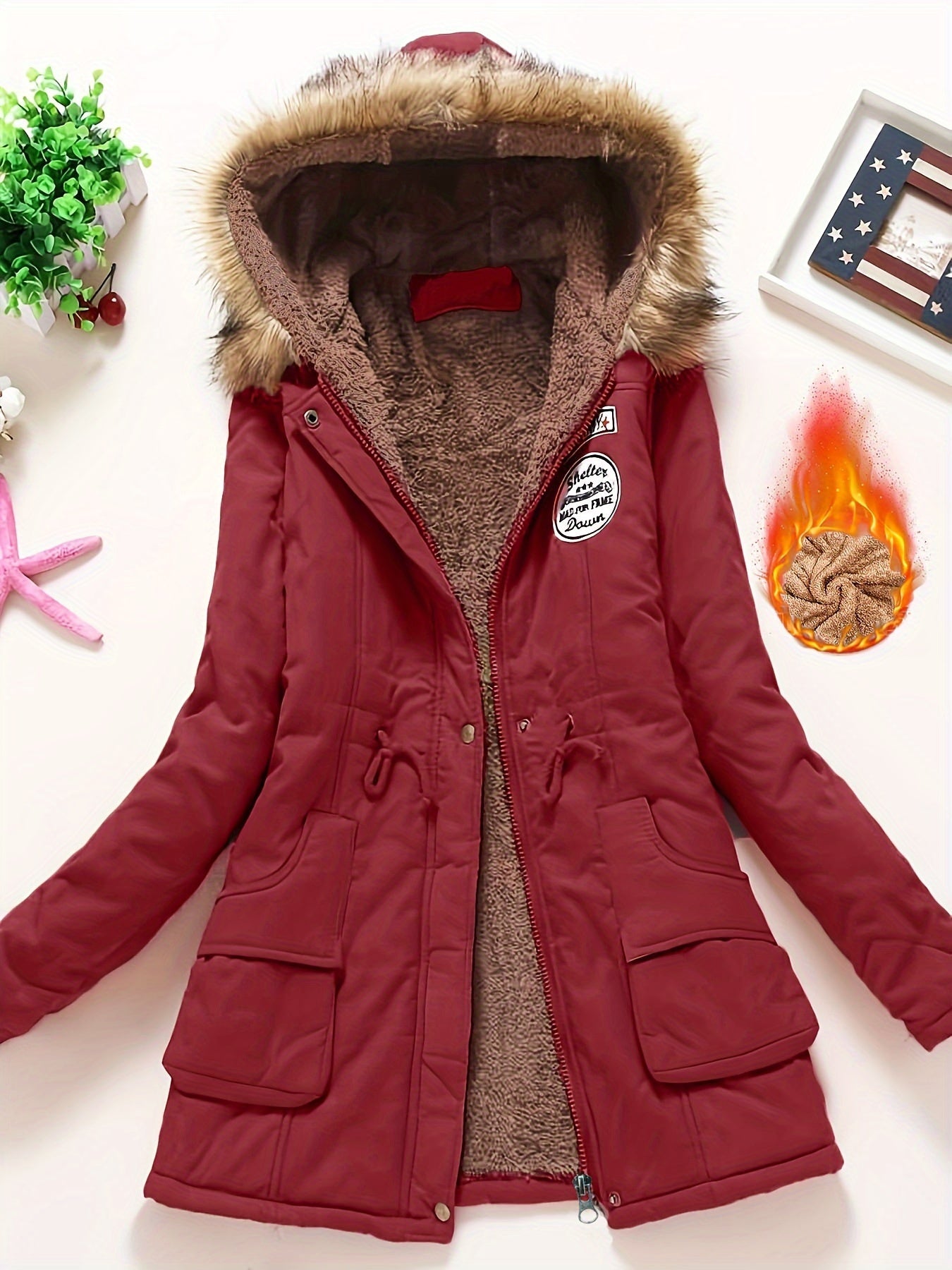 Ladies Waterproof Parka Coat with Hood