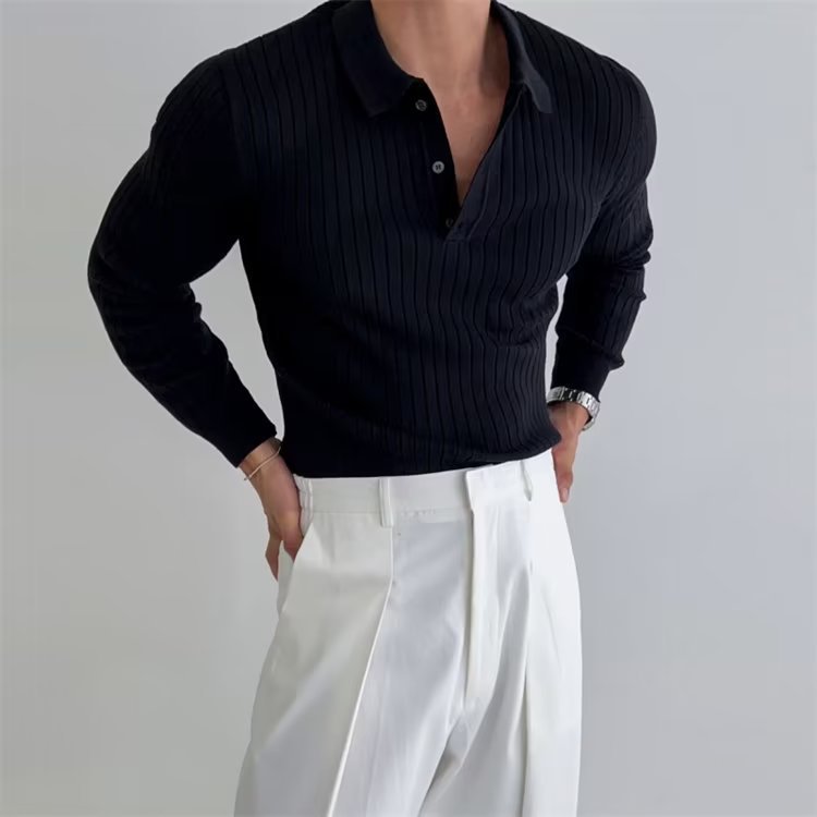 Fit Men's Classic Long Sleeve Polo Shirt