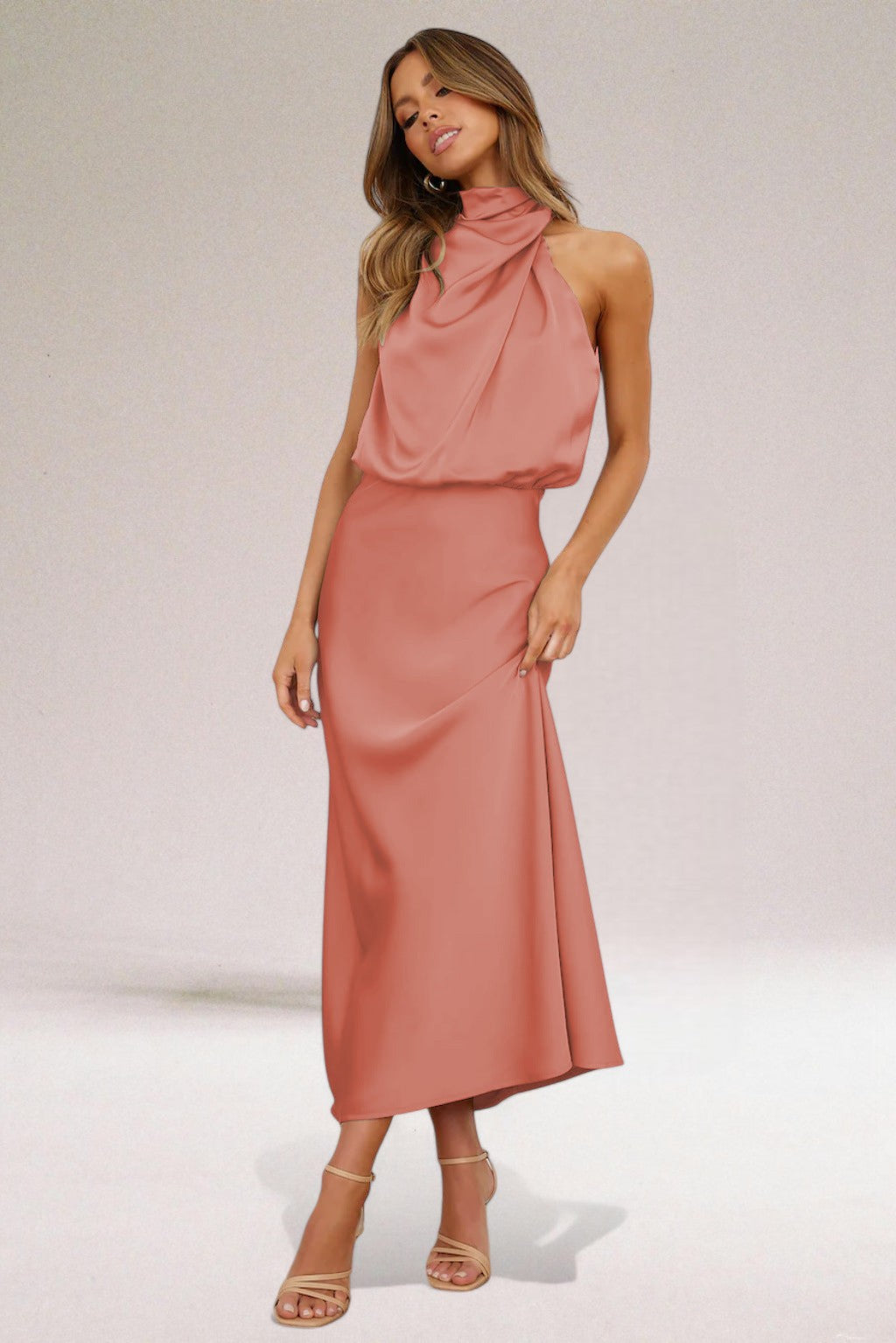 Flavia | Elegant Dress with Halter Neck