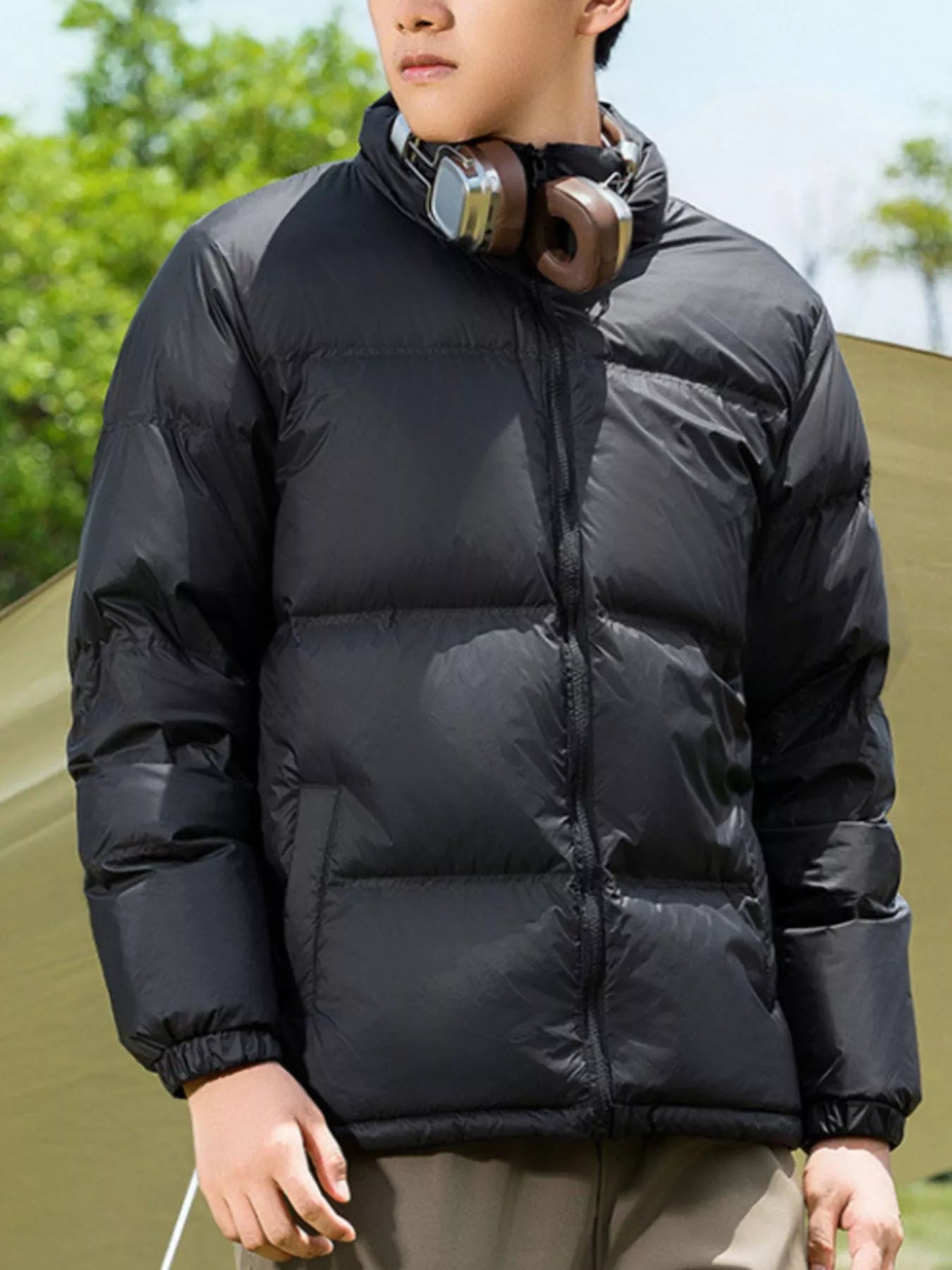 Large Size Ultra Light Down Filled Jacket - BritishElegance
