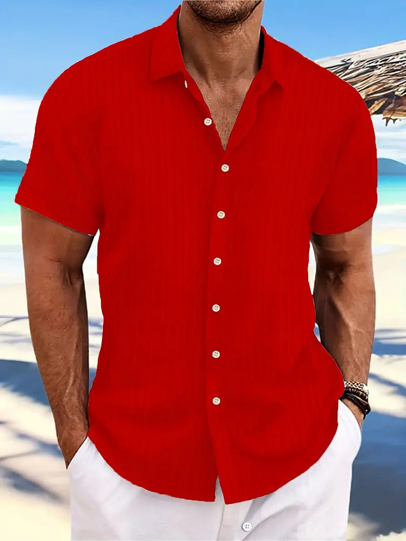 Relaxed Fit Striped Cotton Men's Shirt