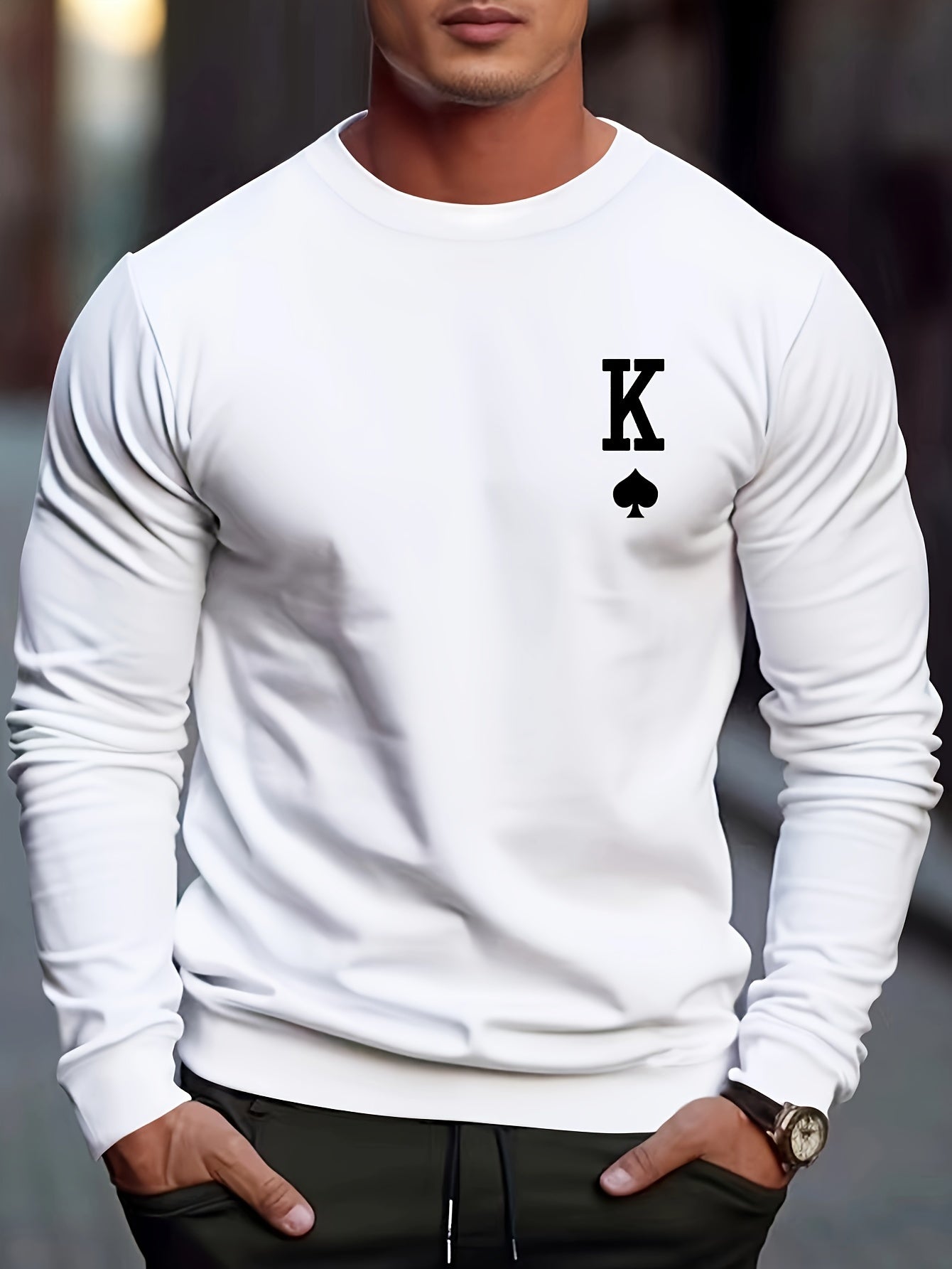 Cozy Spade Graphic Men's Winter Sweatshirt