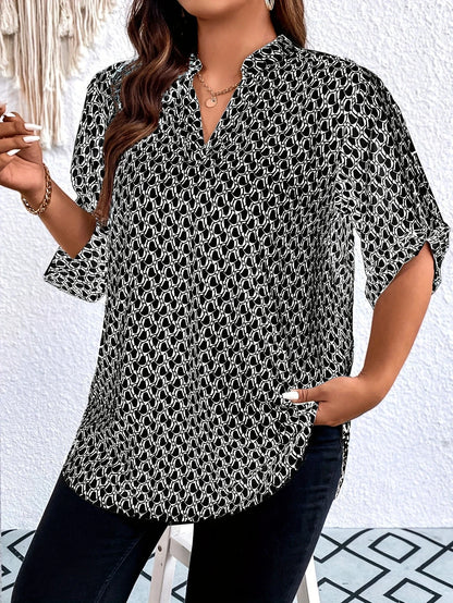 Comfortable Women's Relaxed Fit V-Neck Blouse