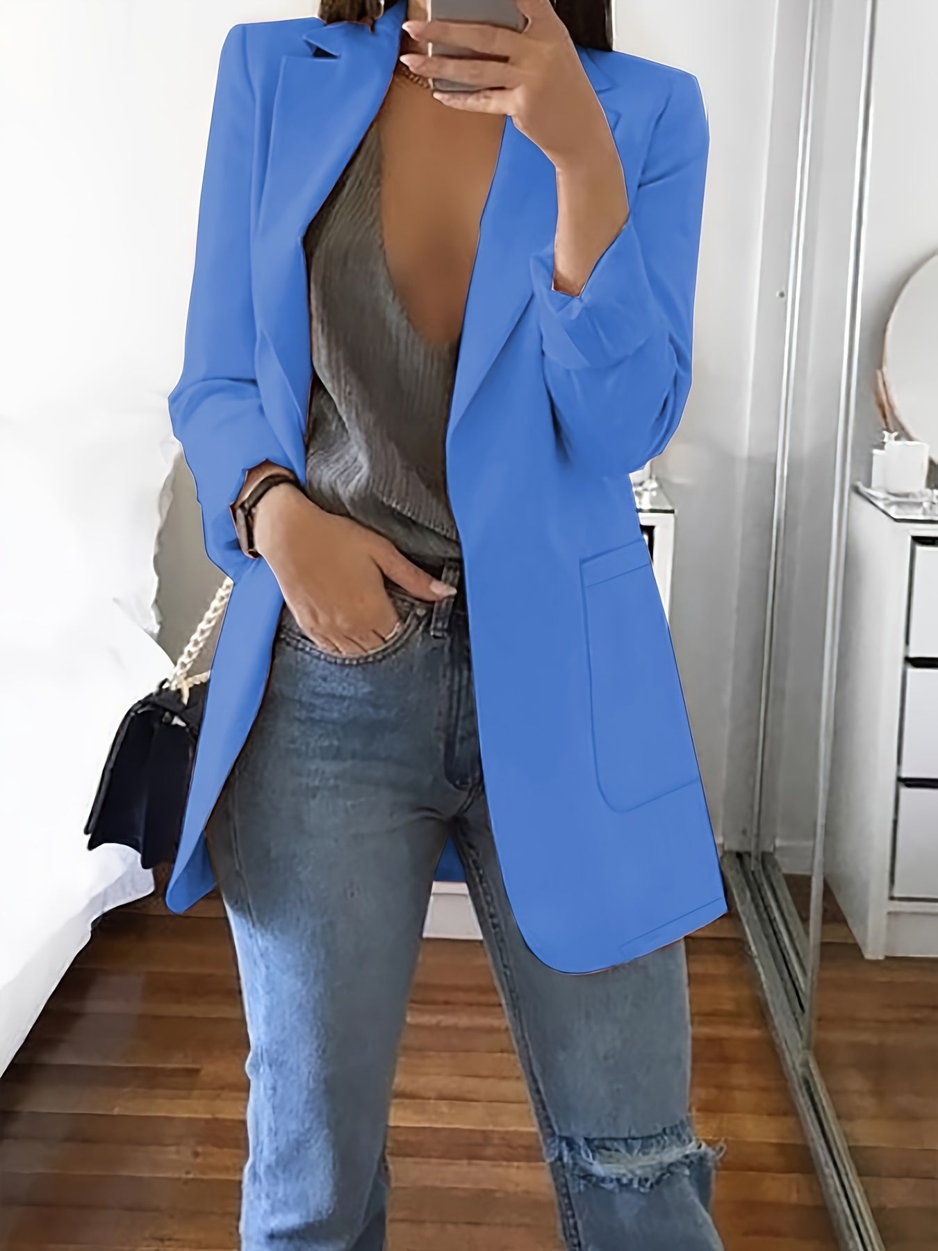 Classic Women's Professional Open Front Blazer