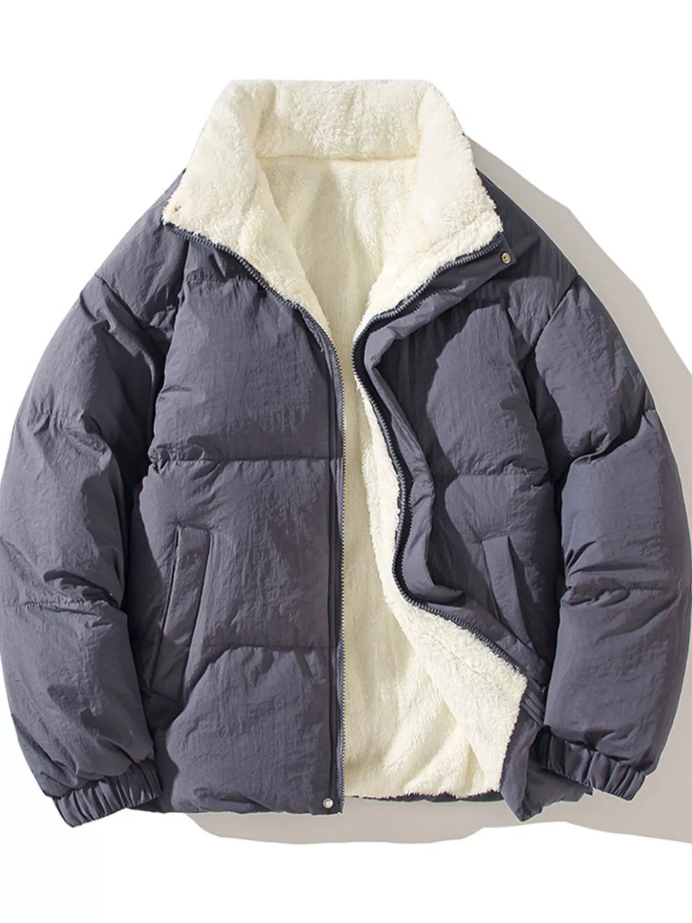 Men's Large Padded Zip Jacket Extra Large Fleece Coat