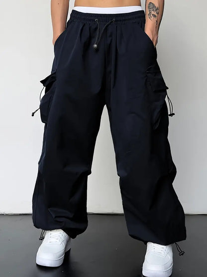 Comfy Black Baggy Cargo Pants for Men
