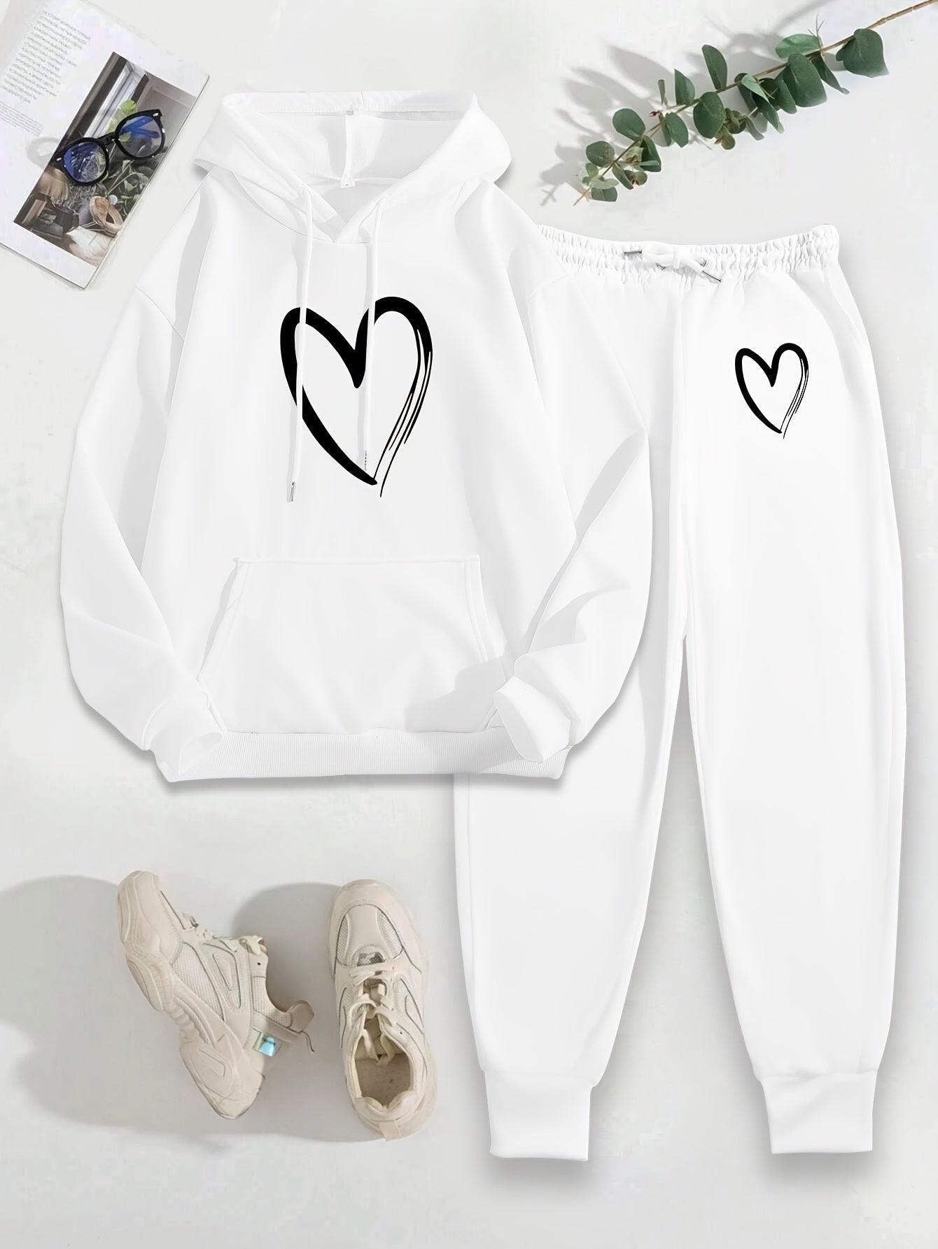 Relaxed Fit Women's Jogger Suit with Hood - BritishElegance