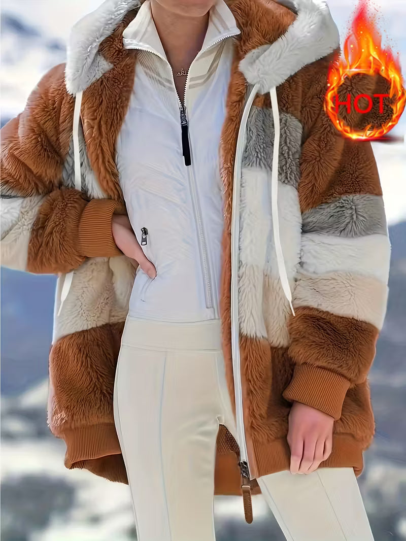 Soft Faux Fur Parka Coat - Warm Women's Winter Jacket