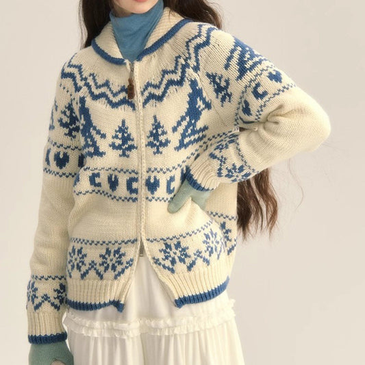 Classic Women's Cable Knit Hoodie Sweater - VogeLuxe