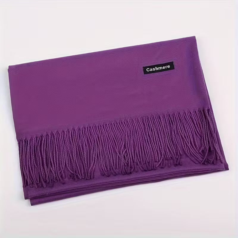 Cozy Plain Cashmere Feel Winter Scarf