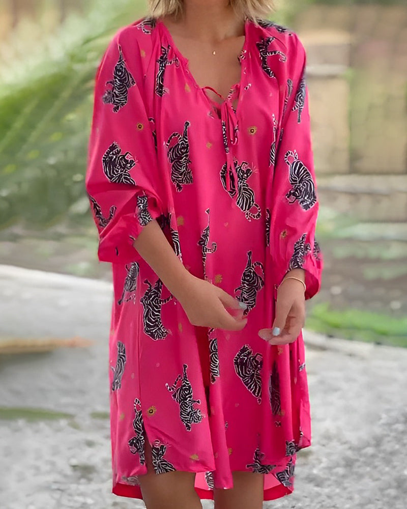 Lightweight V Neck Summer Dress for Women
