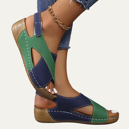 VogeLuxe | Women’s Low Wedge Sandal with Criss Cross Toe Design