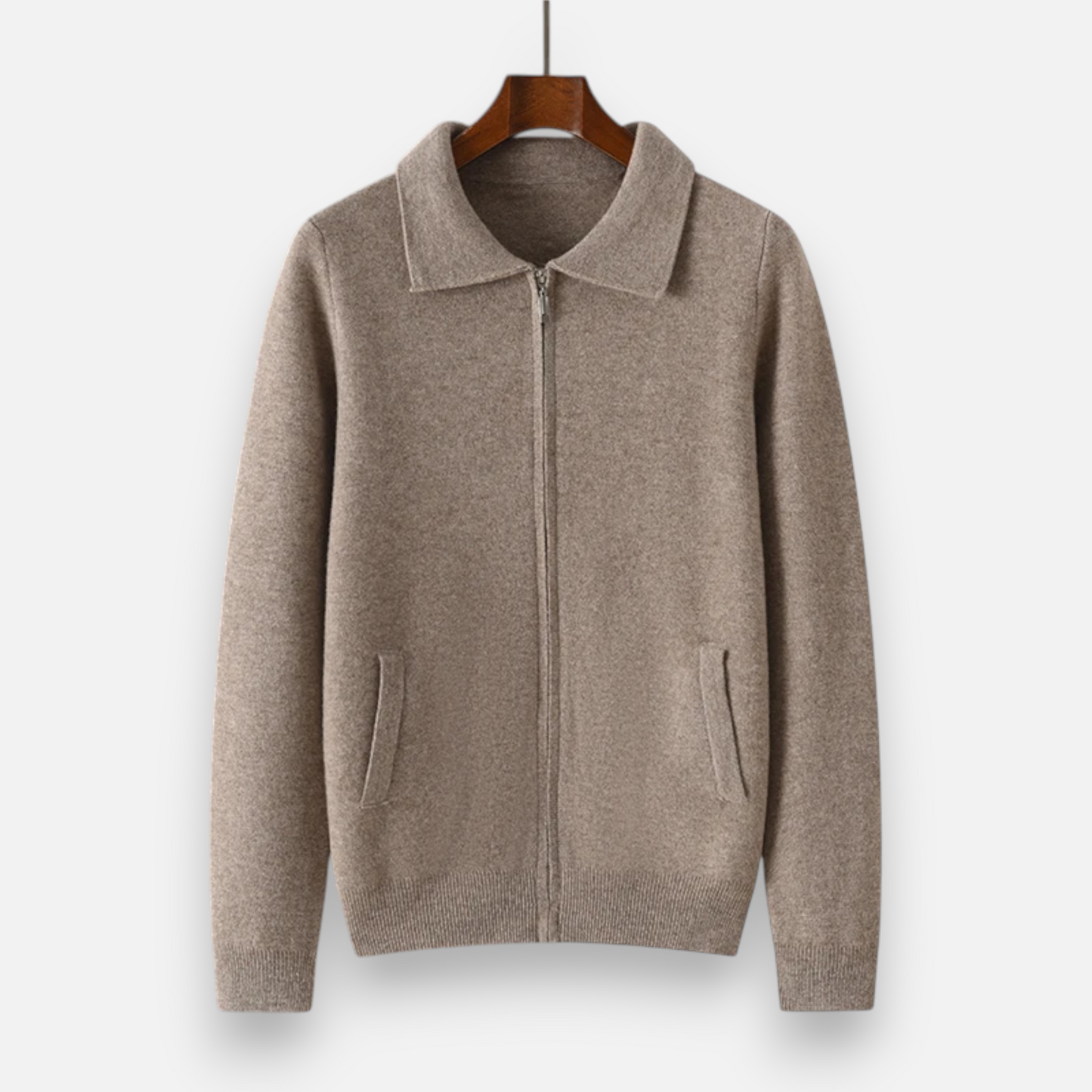 Luxury Men's Cashmere Blend Zip Sweater - VogeLuxe