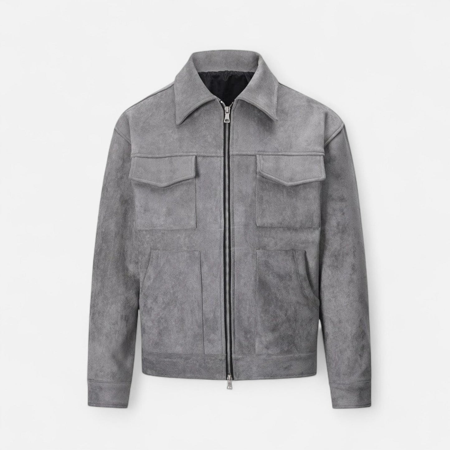 Relaxed Fit Mens Suede Leather Jacket - VogeLuxe