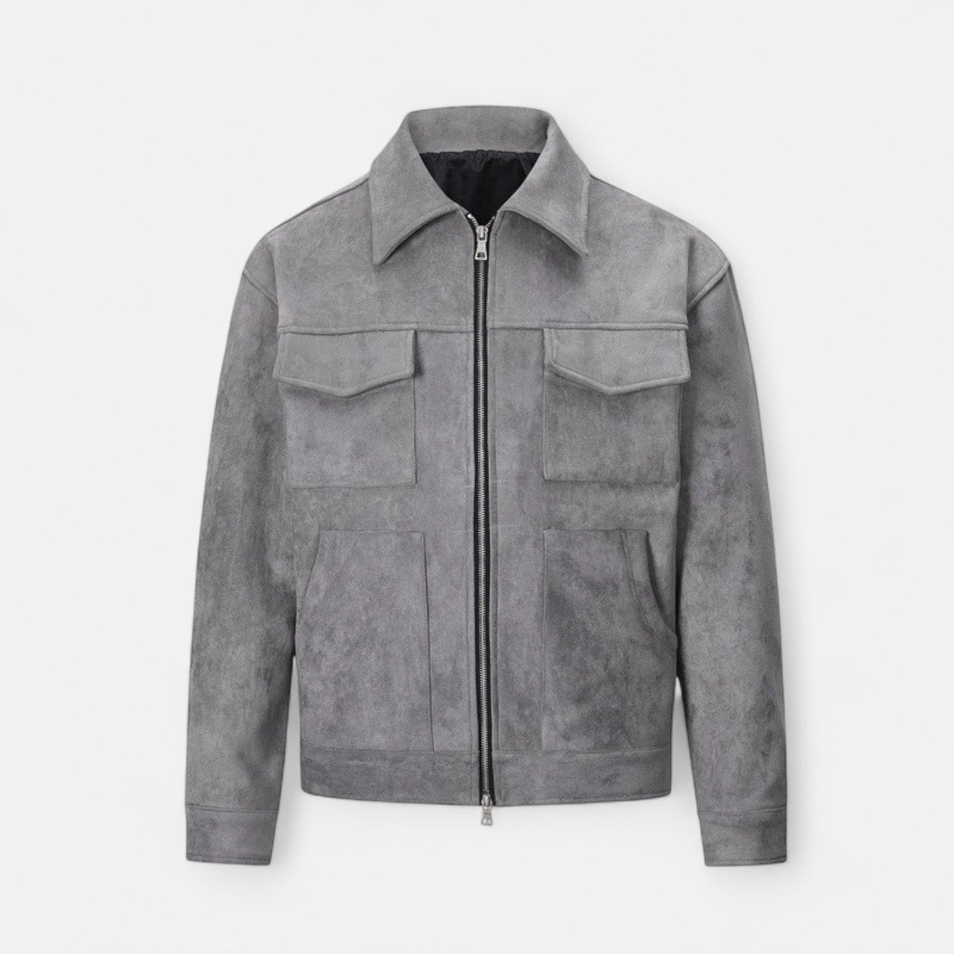 Relaxed Fit Mens Suede Leather Jacket - VogeLuxe