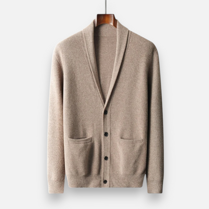 Warm Men's Crew Neck Wool Cardigan Sweater - VogeLuxe