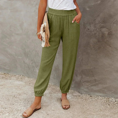 Women's Loose Fit Summer Pants with Elastic Waist