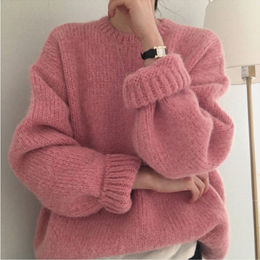 Warm Women's Cozy Crew Neck Winter Sweater - VogeLuxe