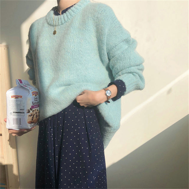 Warm Women's Cozy Crew Neck Winter Sweater