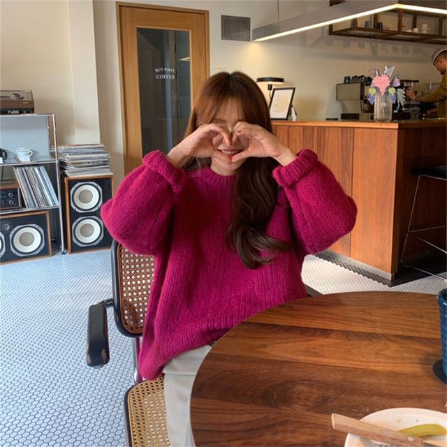 Warm Women's Cozy Crew Neck Winter Sweater