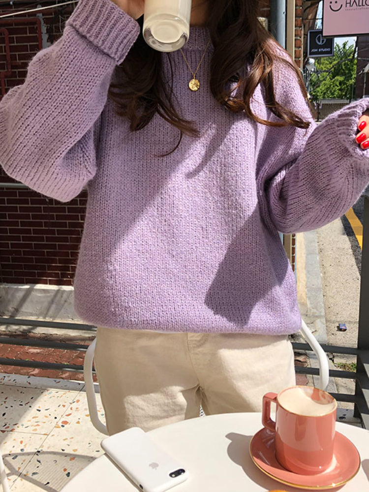 Warm Women's Cozy Crew Neck Winter Sweater
