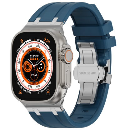 Soft Silicone Apple Watch Band With Metal Clasp