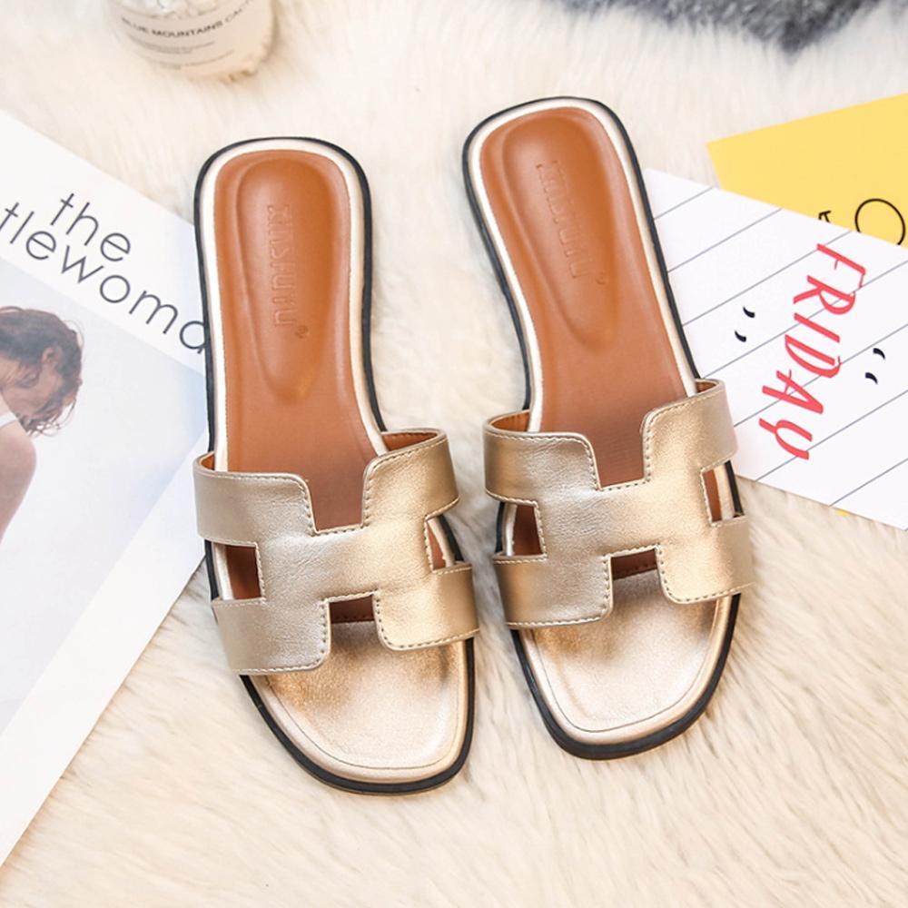 Comfortable Vegan Leather Slide Sandals