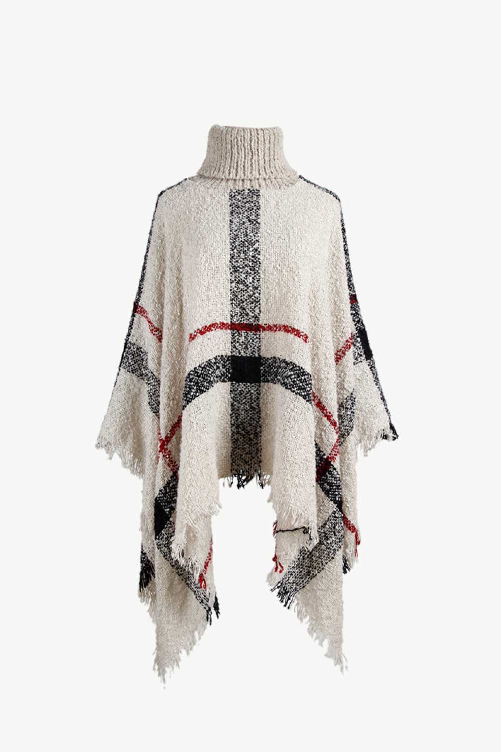 Stylish Frayed Edge Poncho Cape