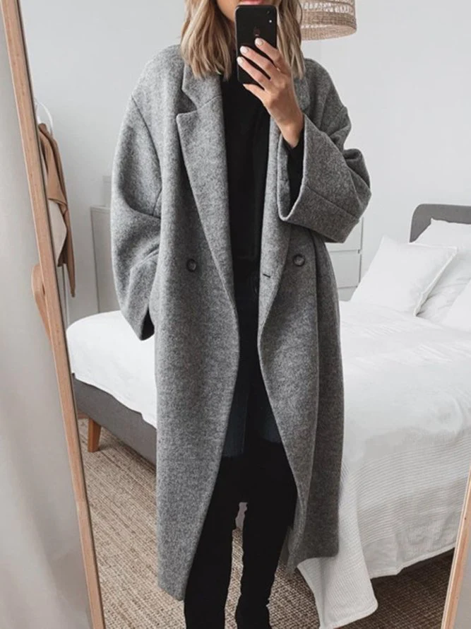 Ladies Large Fit Trench Coat with Button Front