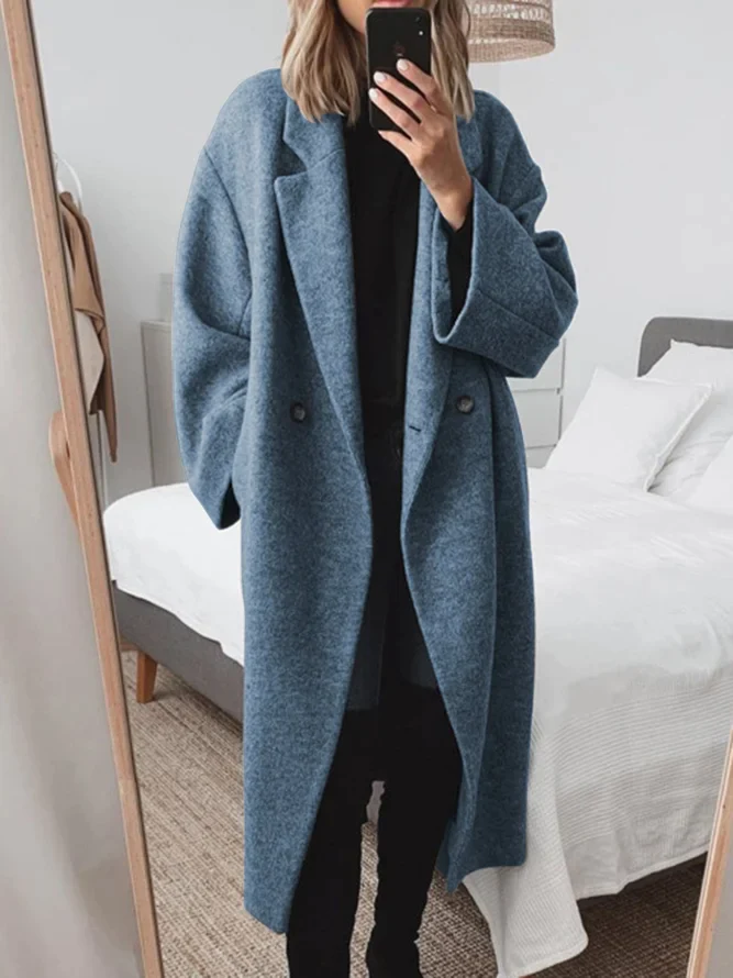 Ladies Large Fit Trench Coat with Button Front