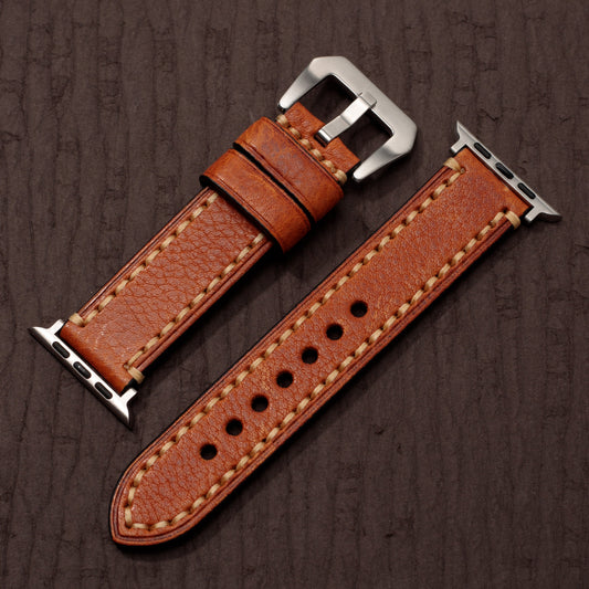 Classic Brown Leather Smart Watch Strap - VogeLuxe