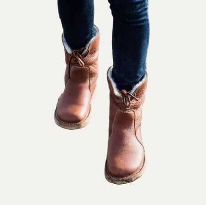 VogeLuxe | Women’s Mid Calf Shearling Lined Leather Boot