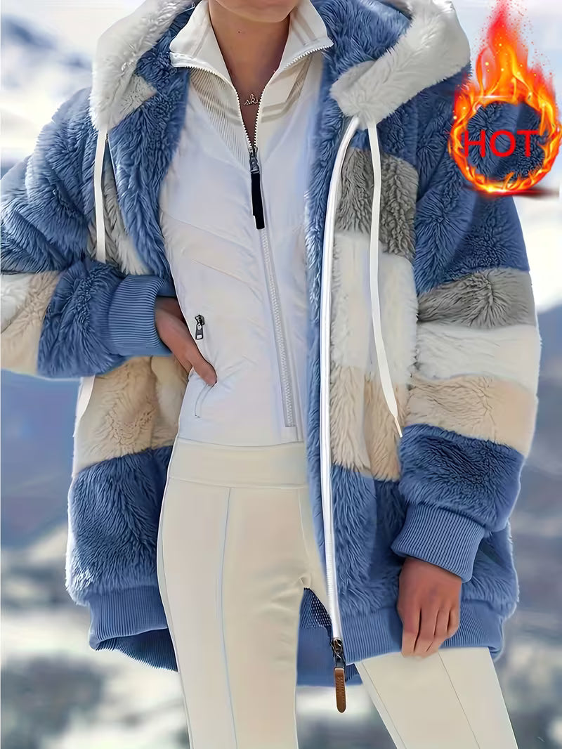 Soft Faux Fur Parka Coat - Warm Women's Winter Jacket - VogeLuxe