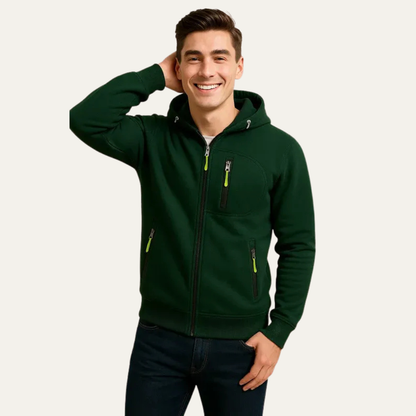 VogeLuxe | Men’s Sporty Full Zip Technical Hoodie