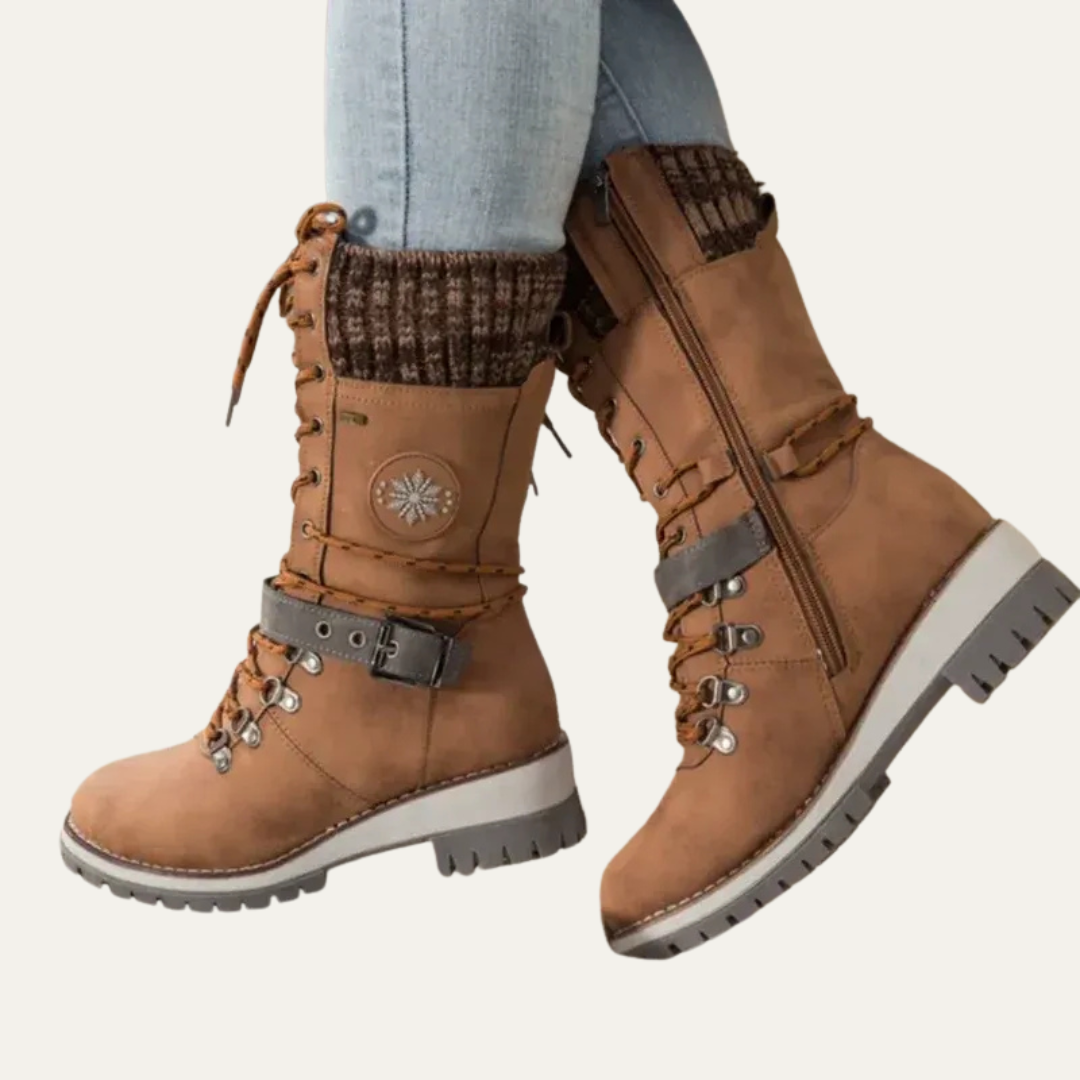VogeLuxe | Women’s Mid Calf Winter Boots with Hiking Design