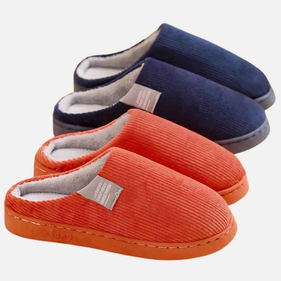 VogeLuxe | Women’s Corduroy Slip On Fleece Lined Mule Slippers