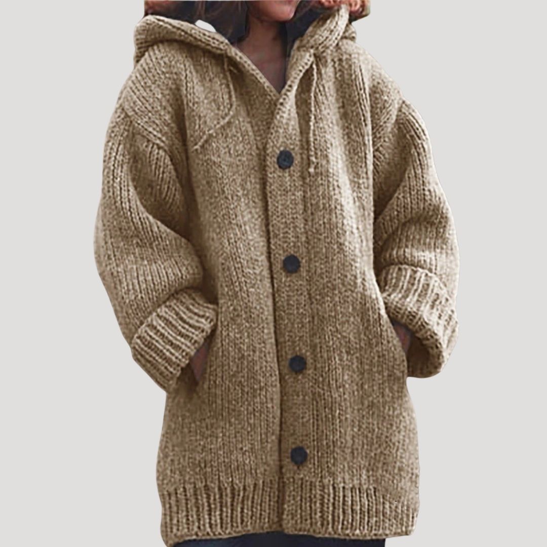 Soft Women's Large Knit Hoodie Cardigan