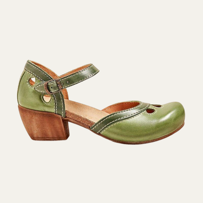 VogeLuxe | Women’s Closed Toe Block Heel Pump with Cutout Toe Detail