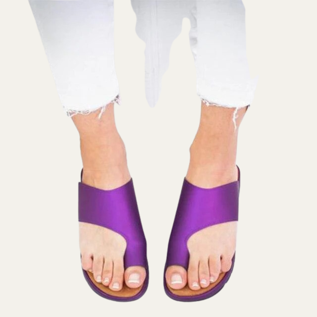 VogeLuxe | Women’s Minimalist Toe Loop Slide Sandal