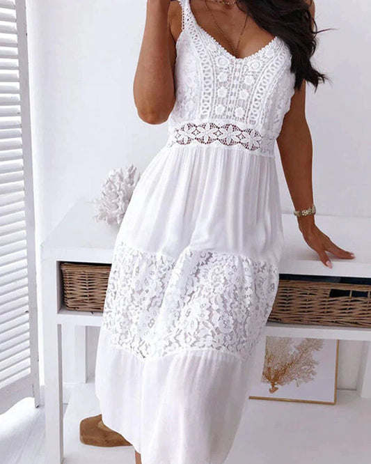 Chic Sleeveless Summer Midi Dress for Women - VogeLuxe